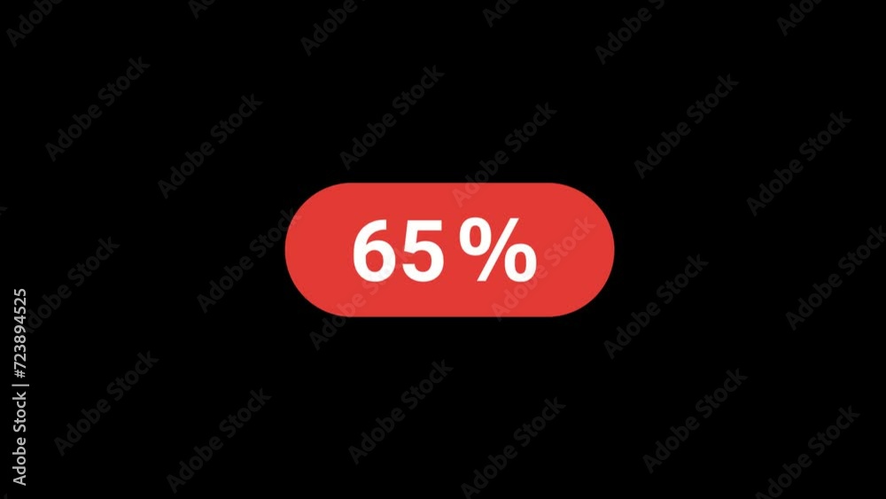 65 Percent button Animation with transparent background 65 Percent button Animation with transparent background