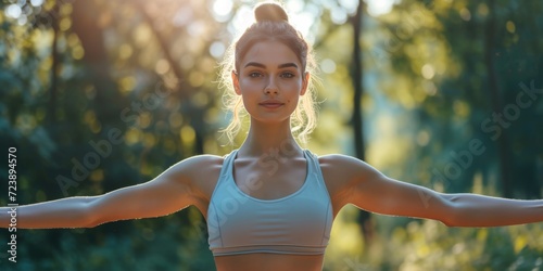 Active Young Woman Exercising Outdoors To Maintain Her Fitness And Wellbeing. Сoncept Fitness Routine, Outdoor Workout, Healthy Lifestyle, Active Living, Exercise Motivation