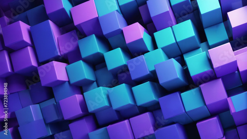  a very colorful wall of cubes with a purple background that is very colorful and has a lot of cubes,an ambient occlusion render, geometric abstract art