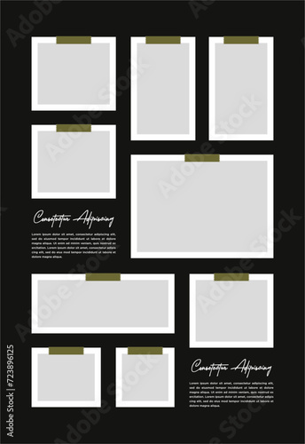 Pictures or photos frame collage abstract photo frames and digital photo wall template