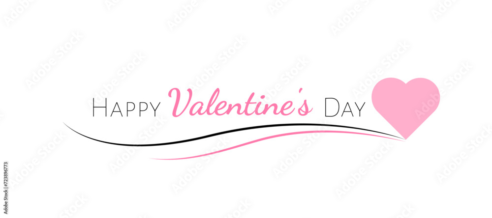 minimalistic happy valentines day lettering for banner, card or your design