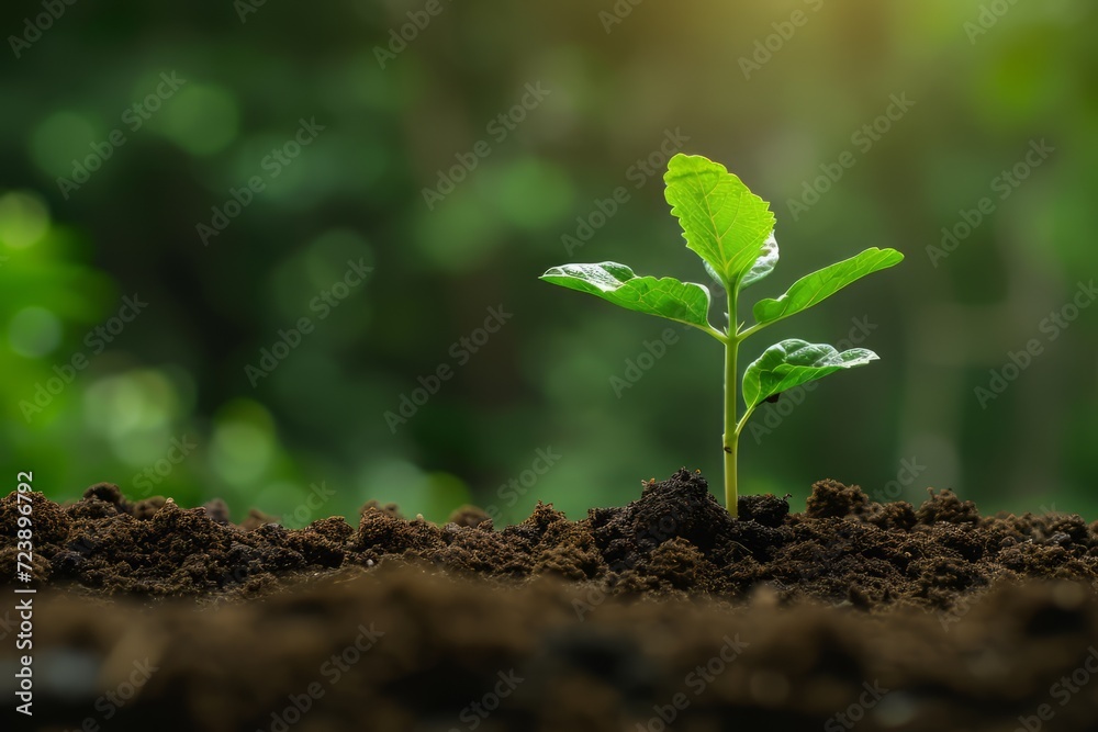 Green plant sprouting from soil, growth concept, nature background, gardening and environment themes, botanical illustrations, and educational materials or earth day celebration. Green plant sprouting from soil, growth concept, nature background, gardening and environment themes, botanical illustrations, and educational materials or earth day celebration.