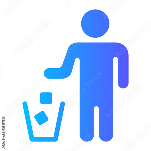 do not litter gradient icon