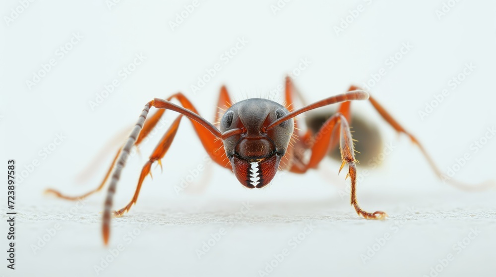 Ant on white background