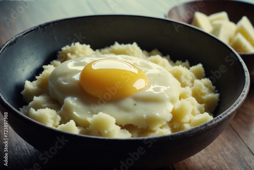 Mashed potatoes mixed with butter or milk  sometimes flavored with onions or garlic by ai generated