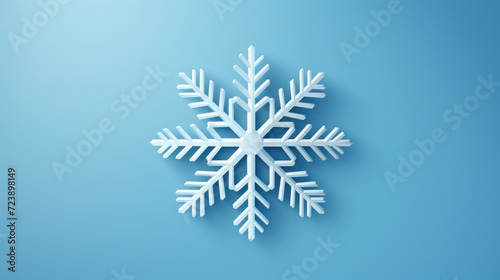 Paper snowflake on blue background. Suitable for winter-themed designs