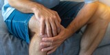 Man Experiencing Joint Pain Due To Arthritis, Touching Knee For Relief. Сoncept Arthritis Pain Management, Joint Health Tips, Natural Remedies For Joint Pain, Lifestyle Modifications For Arthritis