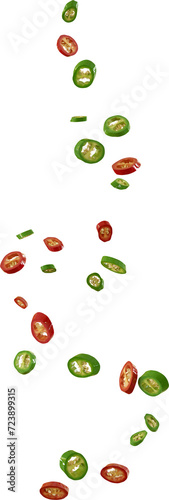 Fototapeta Naklejka Na Ścianę i Meble -  red and green chili slices