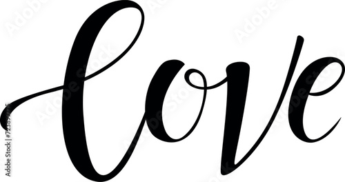black love lettering, isolated vector illustration