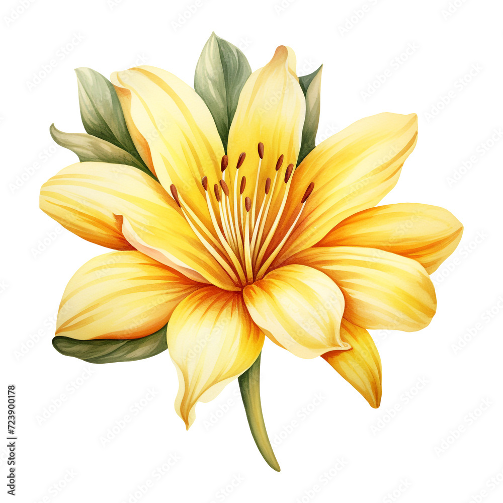 Obraz premium isolated illustration of yellow flower. Created with Generative AI