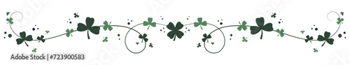 Irish clover decoration, frame, ornament with shamrocks and clover symbols. Vector illustration. photo