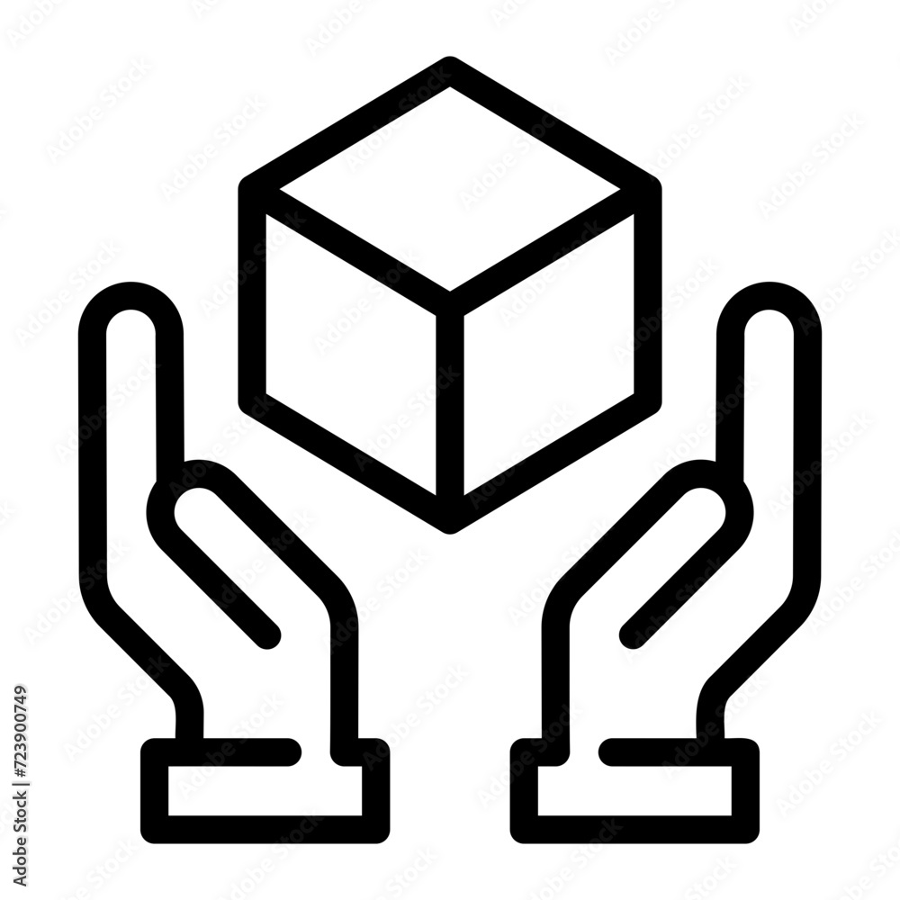 handle with care line icon handle with care line icon