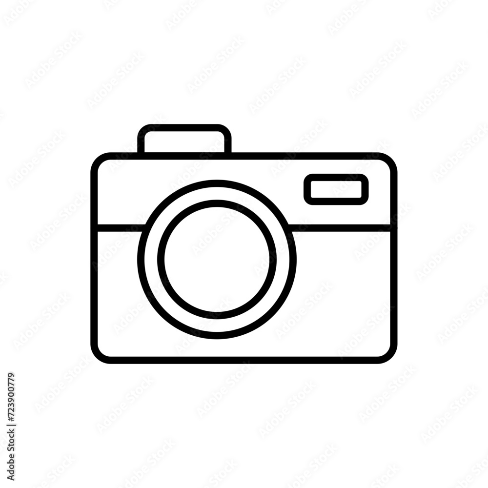 Camera outline icons, minimalist vector illustration ,simple transparent graphic element .Isolated on white background