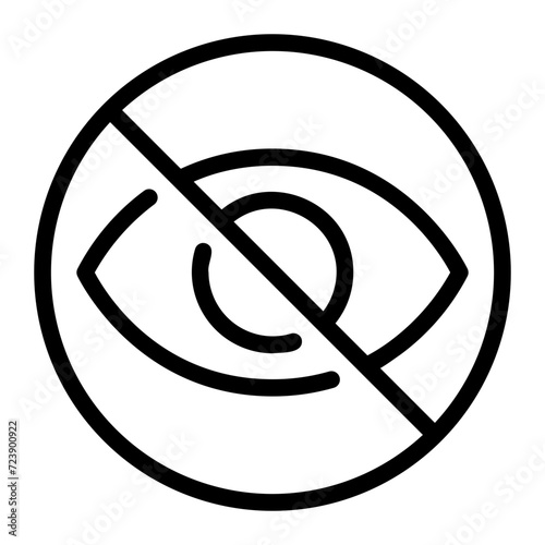 avoid eye contact line icon