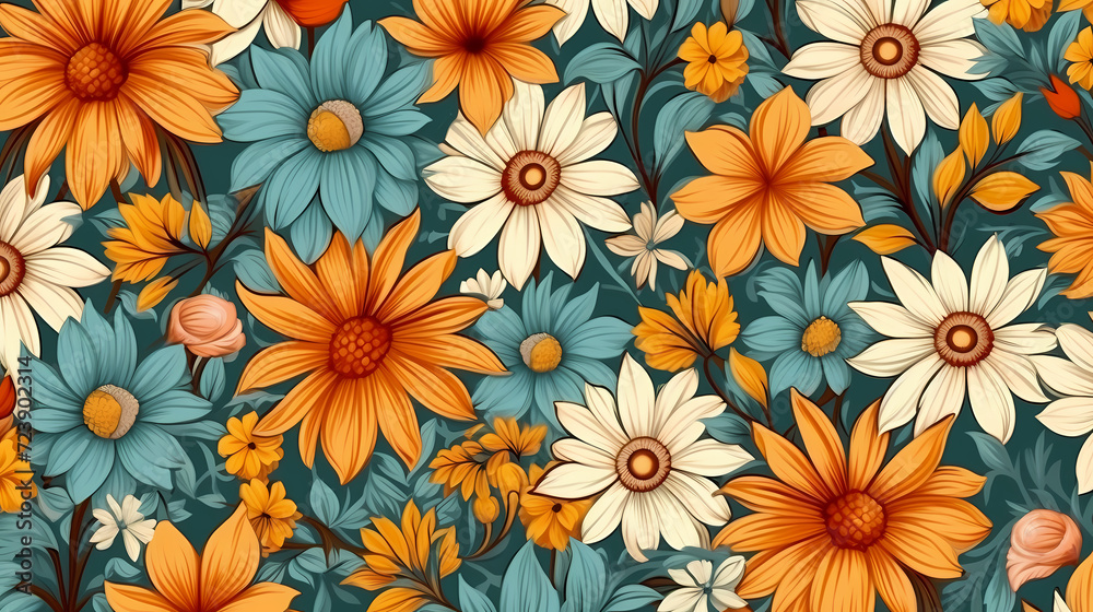 Seamless flower background, colorful flower background Seamless flower background, colorful flower background