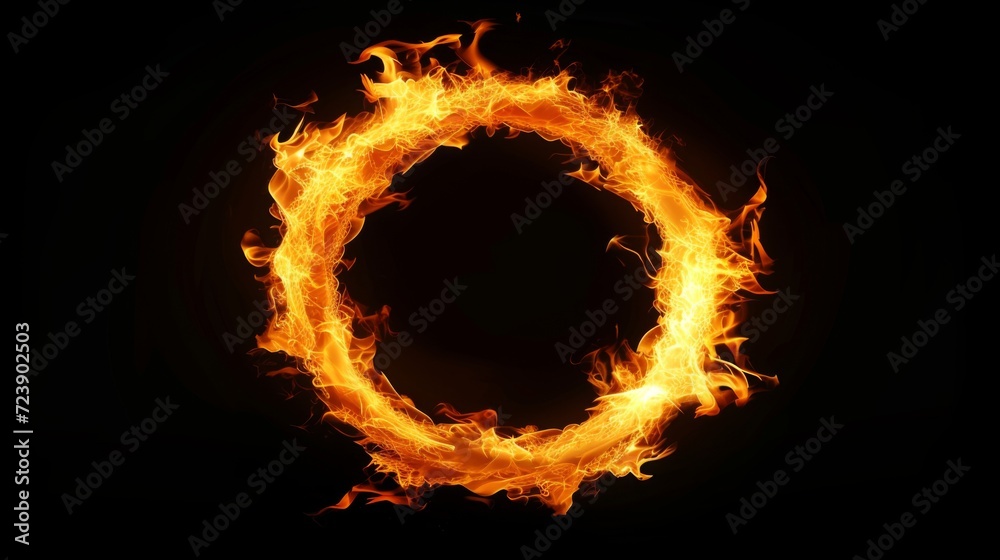 Fire in form of circle. Fire flame on black background
Fire in form of circle. Fire flame on black background