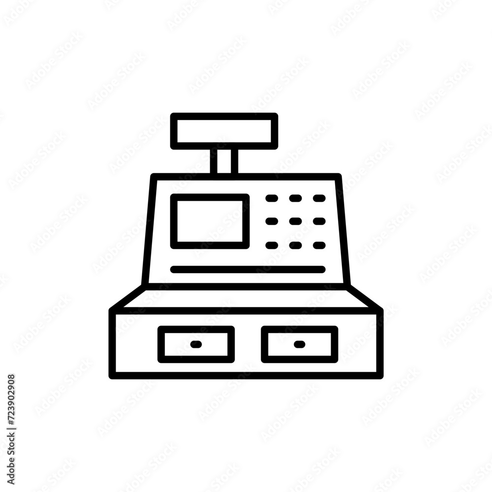 Cashier machine outline icons, minimalist vector illustration ,simple transparent graphic element .Isolated on white background Cashier machine outline icons, minimalist vector illustration ,simple transparent graphic element .Isolated on white background