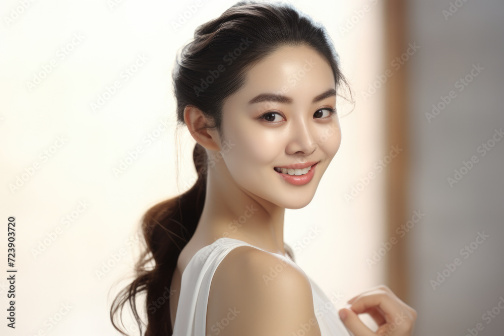 Picture of woman with smile on her face. This image can be used to portray happiness, positivity, or friendly demeanor. It is suitable for various projects and designs Picture of woman with smile on her face. This image can be used to portray happiness, positivity, or friendly demeanor. It is suitable for various projects and designs