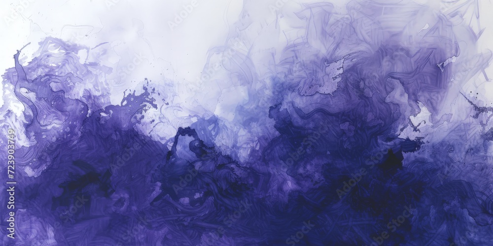Ink on Paper Artwork in the Style of Crosshatching - White and Dark Purple Atmospheric Clouds stylized by Scratched Line Brushwork - Moody Ink Clouds Wallpaper created with Generative AI Technology