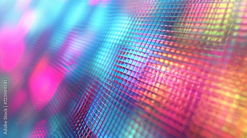 Colored corrugated plexiglass transmitting multi-colored light