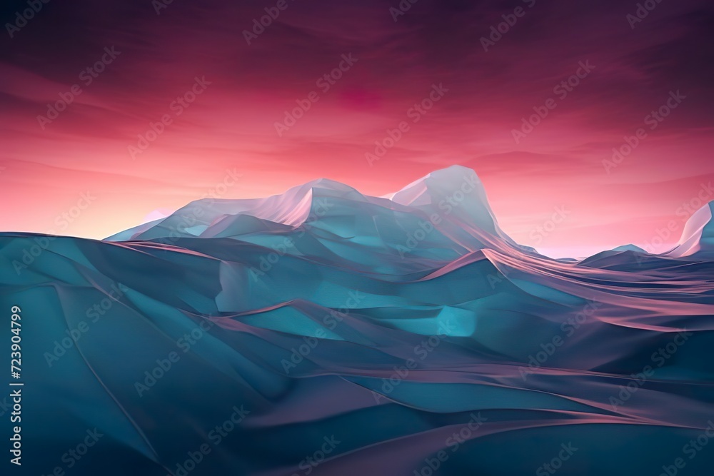 wallpaper of an iceberg in front of a red sky