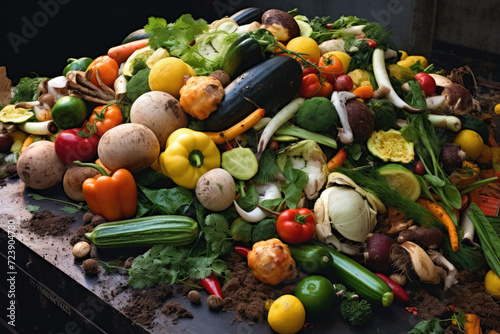 Pile of vegetables sitting on top of pile of dirt. Suitable for gardening or farming concepts