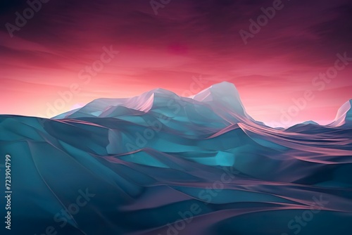 wallpaper of an iceberg in front of a red sky