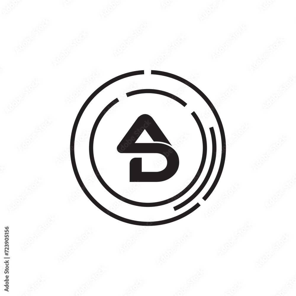 AD Letter Logo Design with Creative Modern Trendy Typography. AD Letter Logo Design with Creative Modern Trendy Typography.