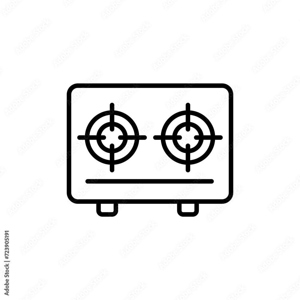 Fototapeta premium Kitchen stove outline icons, minimalist vector illustration ,simple transparent graphic element .Isolated on white background