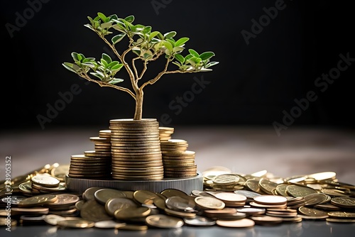 tree growing from coins