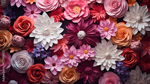 Seamless flower background, colorful flower background