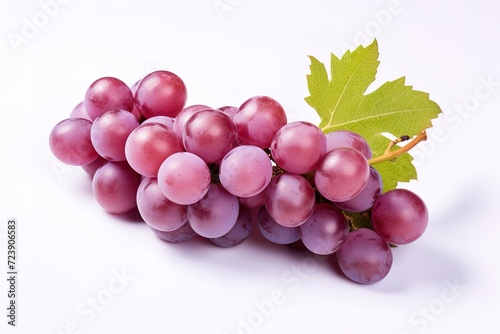 the red grapes on a white background
