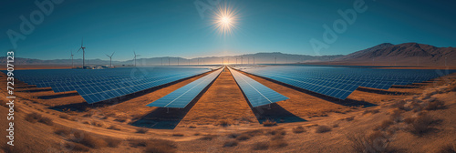  an enormous solar farm stretches out to the horizon,  