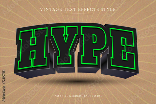 Hype Vector Editable Text effect With Modern and Simple Style, Usable For logo or Campaign Title And 3D Logo Creator.