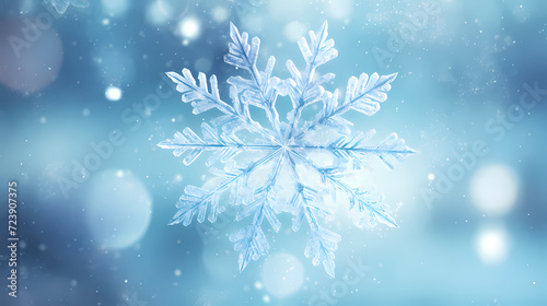 Snowflake background, winter cold texture frozen icy illustration snow frost © cai
