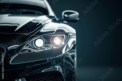 Luxury expensive car parked on dark background © Umar
