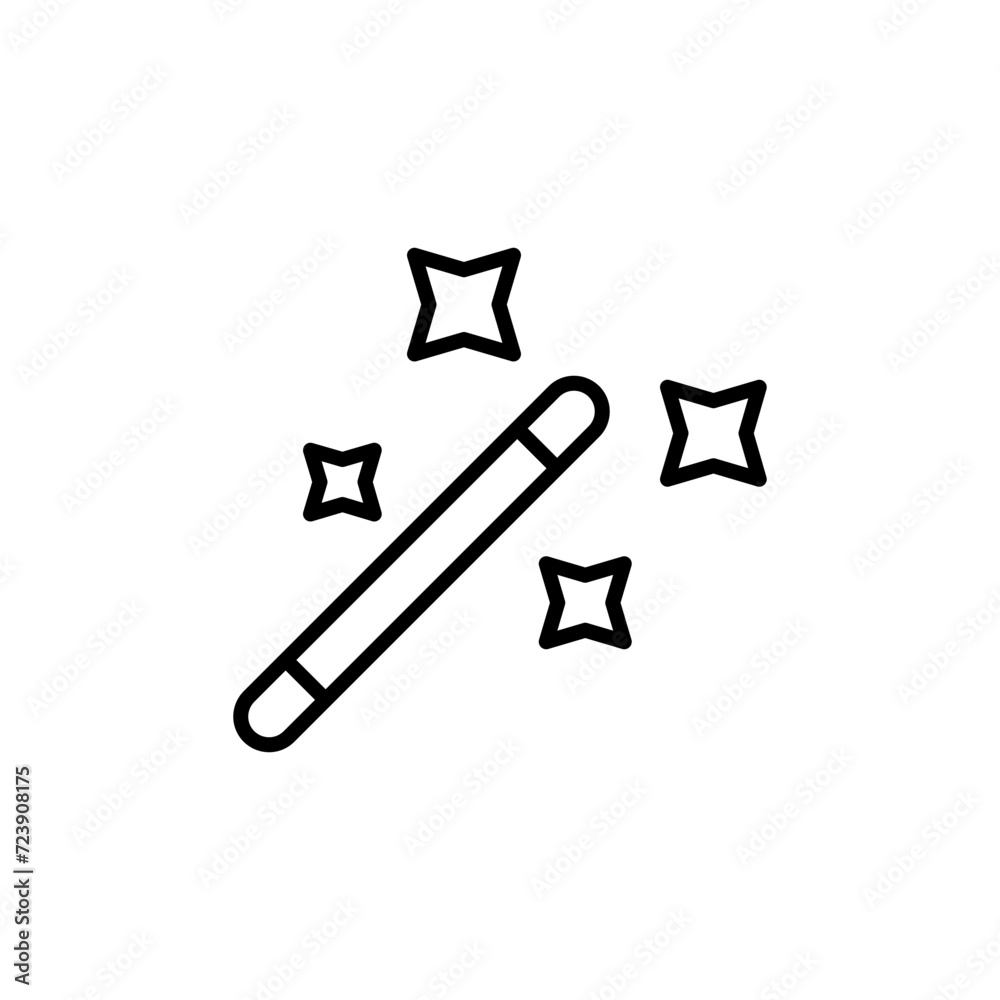 Magic wand outline icons, minimalist vector illustration ,simple transparent graphic element .Isolated on white background Magic wand outline icons, minimalist vector illustration ,simple transparent graphic element .Isolated on white background