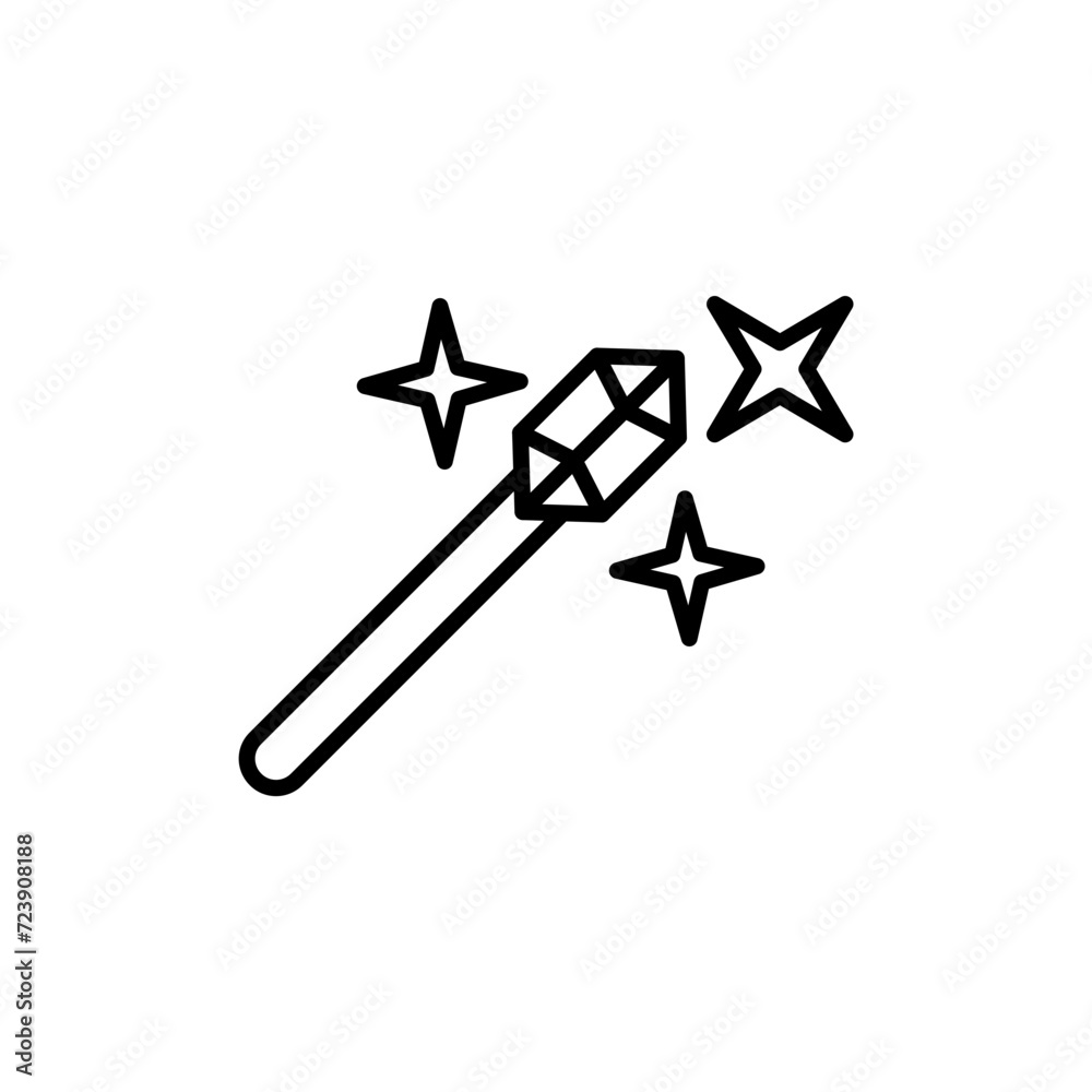 Magic wand outline icons, minimalist vector illustration ,simple transparent graphic element .Isolated on white background Magic wand outline icons, minimalist vector illustration ,simple transparent graphic element .Isolated on white background