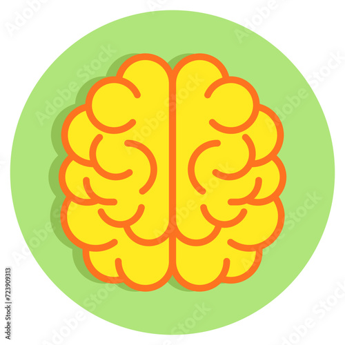 A colored design icon of brain
