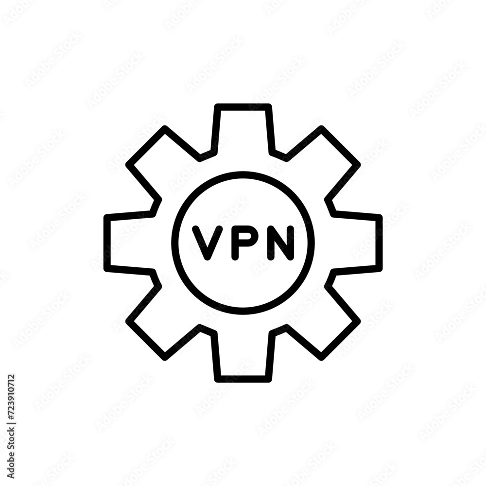 VPN outline icons, minimalist vector illustration ,simple transparent graphic element .Isolated on white background
