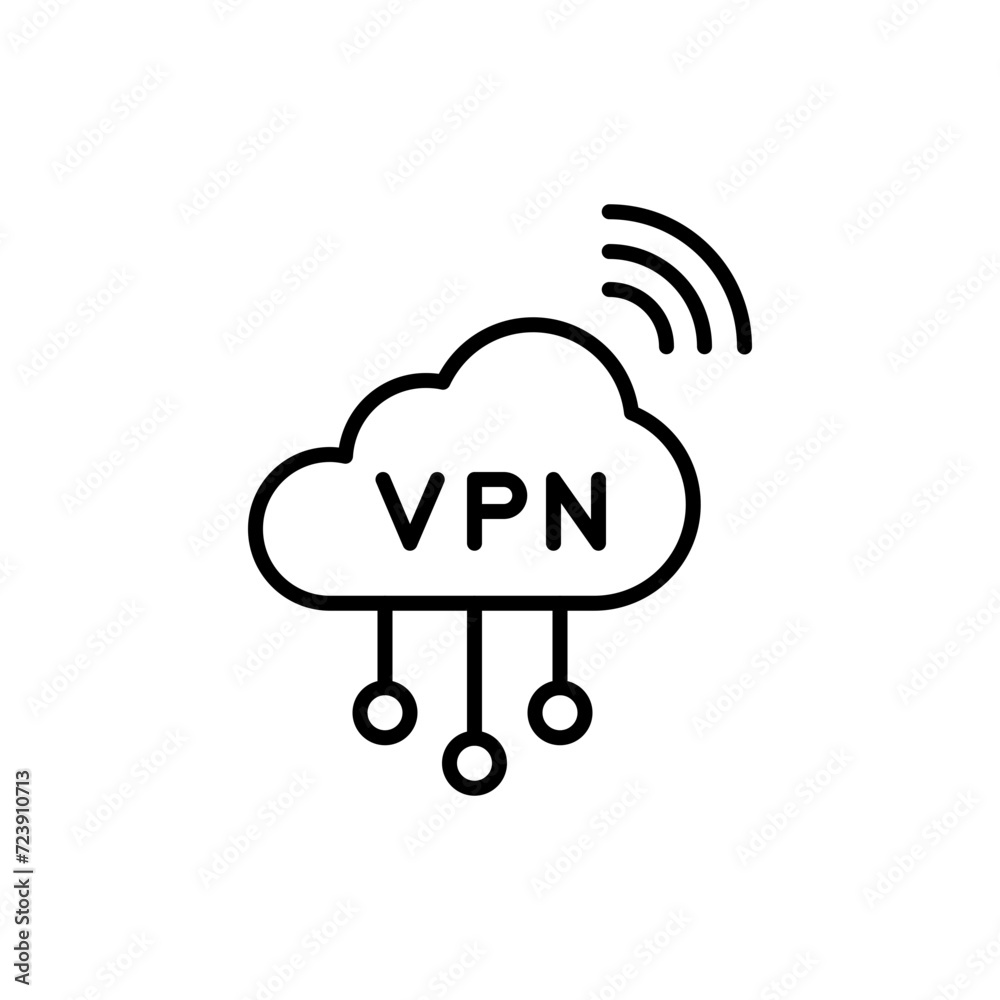 VPN outline icons, minimalist vector illustration ,simple transparent graphic element .Isolated on white background VPN outline icons, minimalist vector illustration ,simple transparent graphic element .Isolated on white background