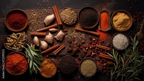 Herbs and spices baking kitchen