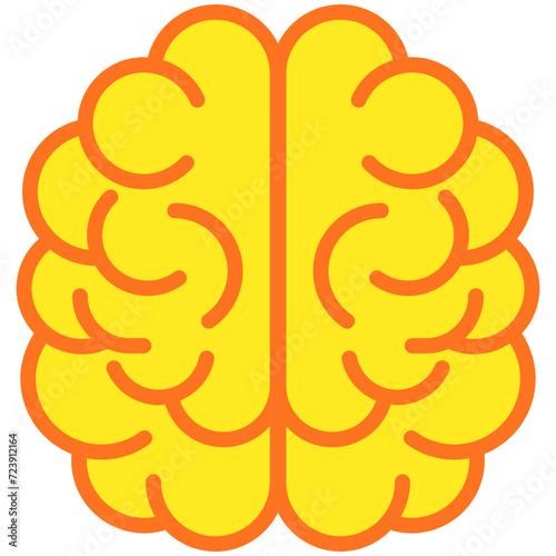 A colored design icon of brain