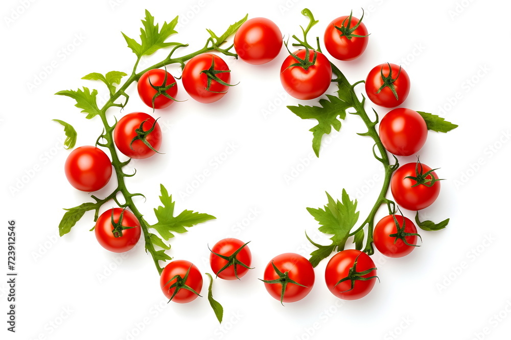 tomato circle frame isolated on white background tomato circle frame isolated on white background