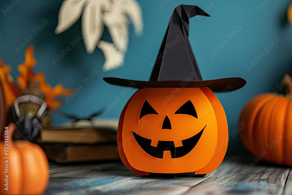 jack o lantern with a witch hat jack o lantern with a witch hat