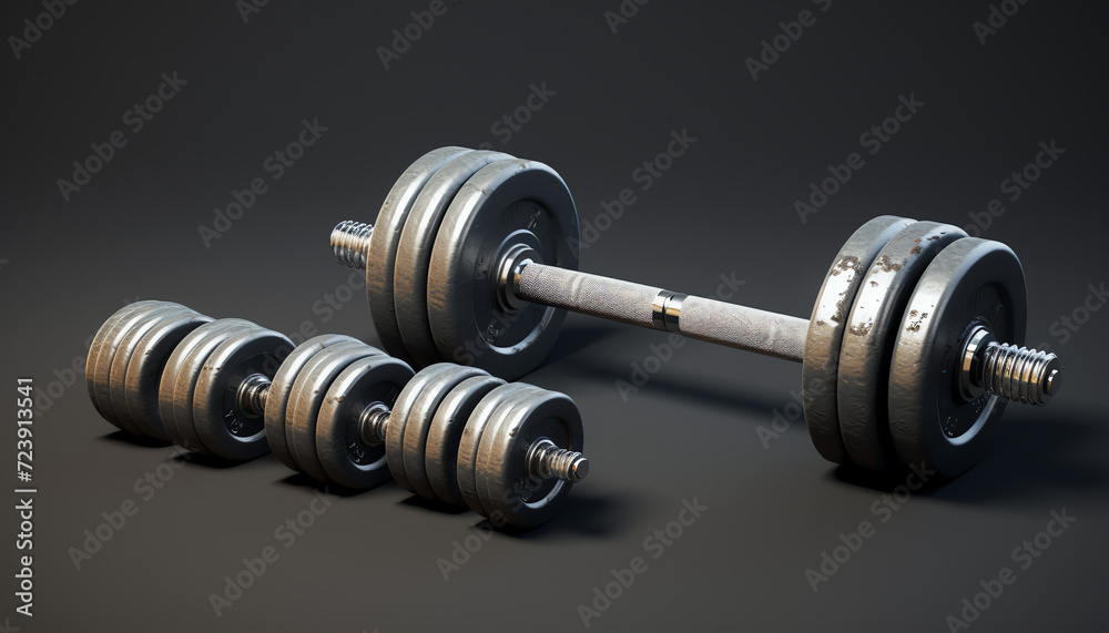 3D Realistic Render of Dumbbell Set - Fitness Equipment 3D Realistic Render of Dumbbell Set - Fitness Equipment