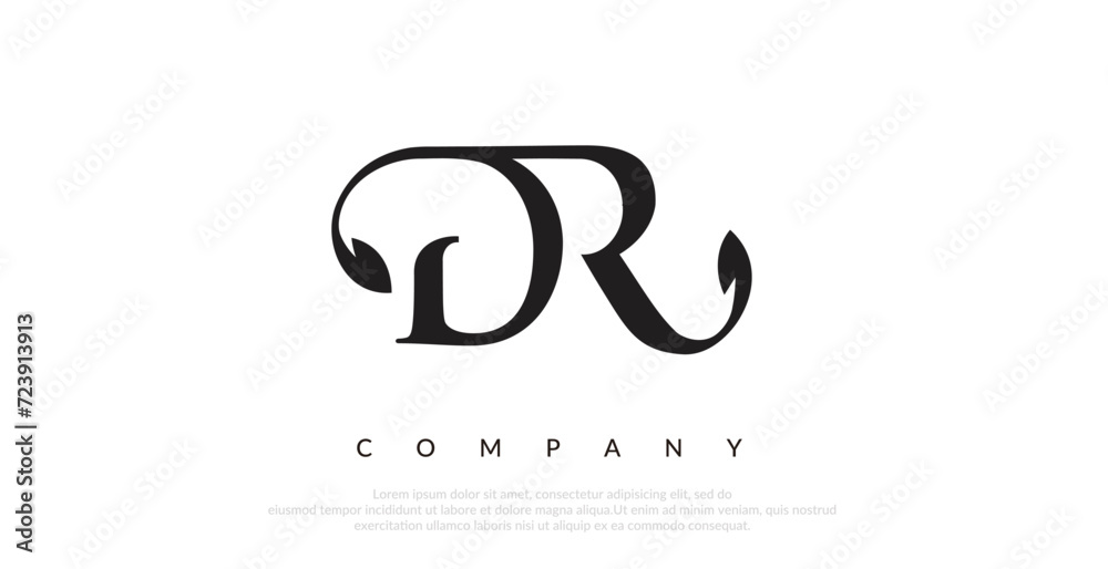 Obraz premium Initial DR Logo Design Vector