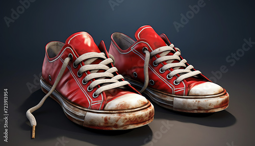 Realistic Render of Dirty Football Shoes - Sports Equipment