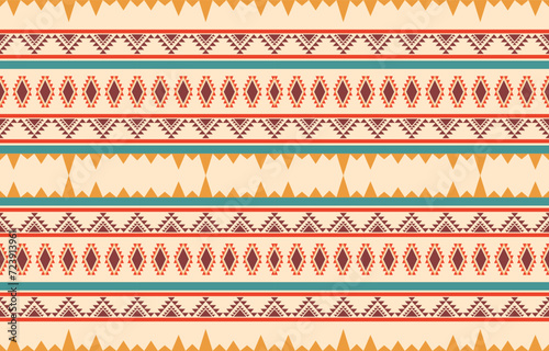 Ethnic abstract ikat art. Aztec ornament print. geometric ethnic pattern seamless  color oriental.  Design for background ,curtain, carpet, wallpaper, clothing, wrapping, Batik, vector illustration.