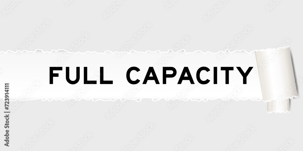 Ripped gray paper background that have word full capacity under torn ...